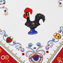 Load image into Gallery viewer, 100% Cotton Portuguese Galo de Barcelos Red Made in Portugal Tablecloth
