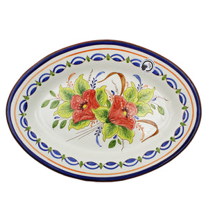 Hand-painted Portuguese Pottery Clay Terracotta Serving Platter