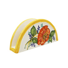 Load image into Gallery viewer, Hand-Painted Portuguese Pottery Clay Terracotta Colored Napkin Holder
