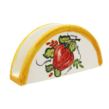 Load image into Gallery viewer, Hand-Painted Portuguese Pottery Clay Terracotta Colored Napkin Holder
