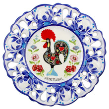 Load image into Gallery viewer, Traditional Portuguese Blue Floral Rooster 6&quot; Decorative Plate
