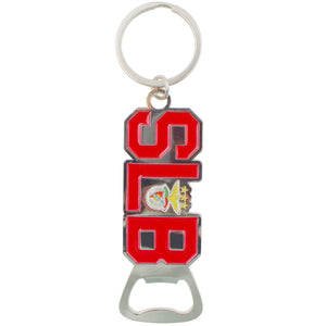 SL Benfica Bottle Opener Keychain – Official SLB Metal Key Ring with Red Logo and Club Crest
