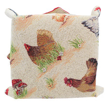 Load image into Gallery viewer, Farmhouse Rooster Tapestry Bread Basket – Rustic Kitchen Table Bread Holder

