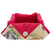 Load image into Gallery viewer, Farmhouse Rooster Tapestry Bread Basket – Rustic Kitchen Table Bread Holder
