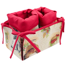 Load image into Gallery viewer, Farmhouse Rooster Tapestry Bread Basket Set – Bread &amp; Breadstick Holder with Removable Baskets
