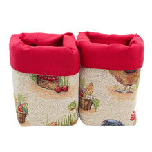 Load image into Gallery viewer, Farmhouse Rooster Tapestry Bread Basket Set – Bread &amp; Breadstick Holder with Removable Baskets
