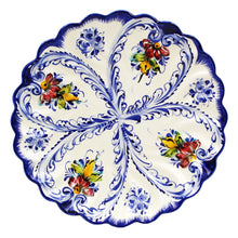 Load image into Gallery viewer, Hand-Painted Traditional Portuguese Ceramic Floral Decorative Wall Hanging Plate
