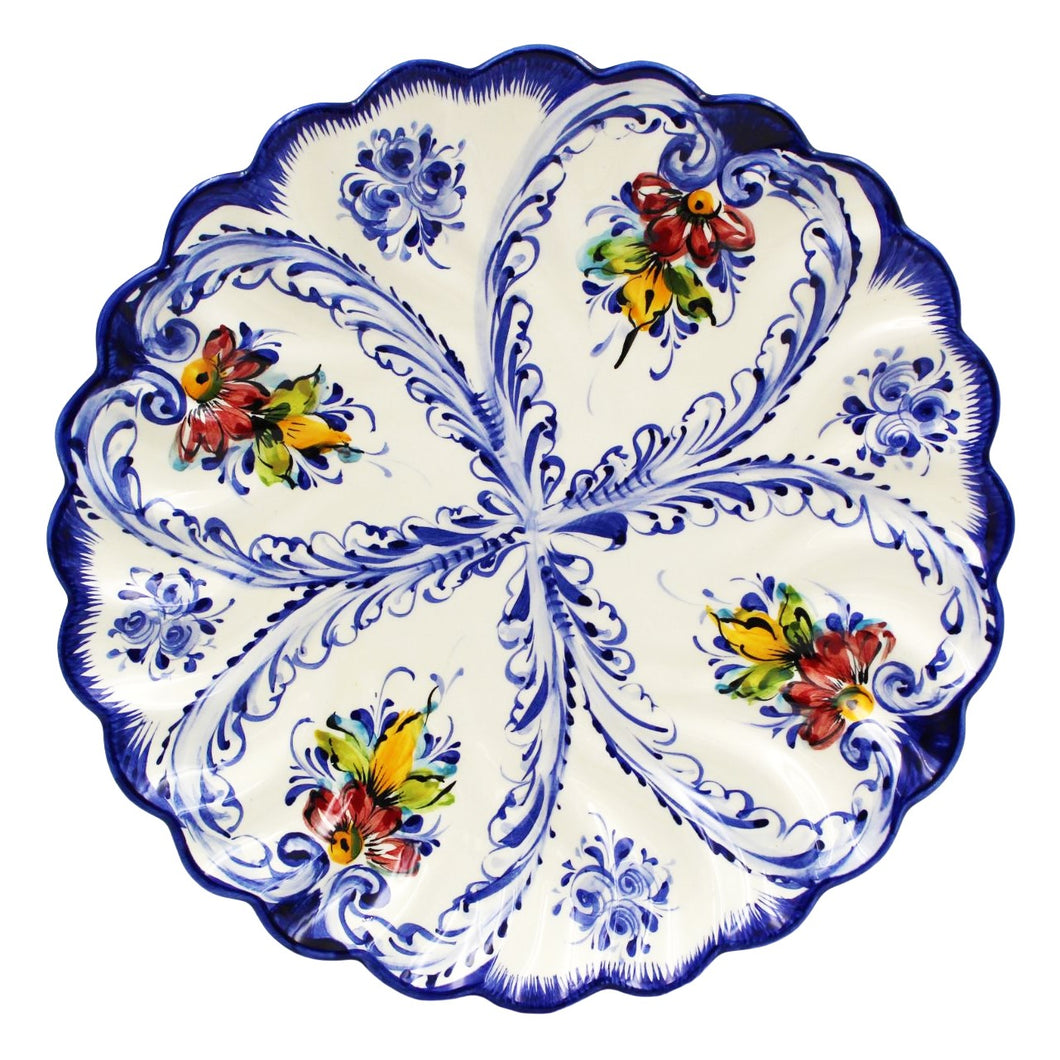 Hand-Painted Traditional Portuguese Ceramic Floral Decorative Wall Hanging Plate