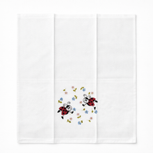 Load image into Gallery viewer, Portuguese Embroidered Cotton Tea Towels – Set of 2, 100% Cotton (28" x 20.5") - Ladybugs
