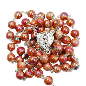 Our Lady of Fatima Made in Portugal Orange Marble Rosary
