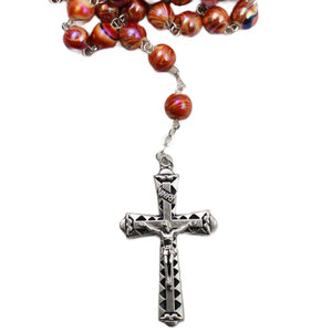 Our Lady of Fatima Made in Portugal Orange Marble Rosary