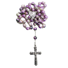 Load image into Gallery viewer, Our Lady of Fatima Made in Portugal Purple Marble Rosary
