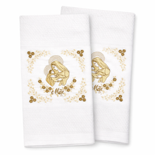 Load image into Gallery viewer, Portuguese Embroidered Cotton Tea Towels – Set of 2, 100% Cotton (28" x 20.5") - Madonna &amp; Child
