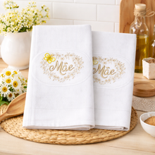 Load image into Gallery viewer, Portuguese Embroidered Cotton Tea Towels – Set of 2, 100% Cotton (28" x 20.5") - Mãe Floral
