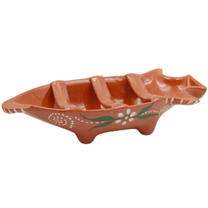 Hand-Painted Terracotta Pig-Shaped Sausage Roaster