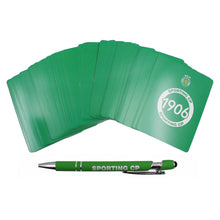 Load image into Gallery viewer, Sporting CP SCP Portuguese Soccer Deck of Cards and Pen Set
