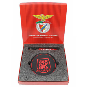 SL Benfica SLB Portuguese Soccer Silicone Drinkware 4 Coasters and Corkscrew Set