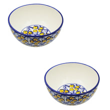 Load image into Gallery viewer, Hand-painted Decorative Ceramic Portuguese Azulejo Floral Ceramic Bowl, Set of 2
