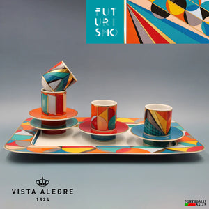 Vista Alegre Futurismo Coffee Cup and Saucer, Set of 4