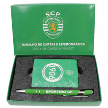 Load image into Gallery viewer, Sporting CP SCP Portuguese Soccer Deck of Cards and Pen Set
