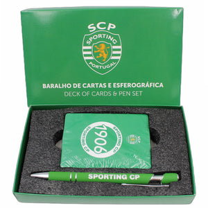 Sporting CP SCP Portuguese Soccer Deck of Cards and Pen Set