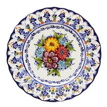 Load image into Gallery viewer, Hand-Painted Traditional Portuguese Ceramic Floral Decorative Plate, Hanging Plate
