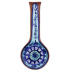 Hand-painted Portuguese Pottery Clay Terracotta Spoon Rest