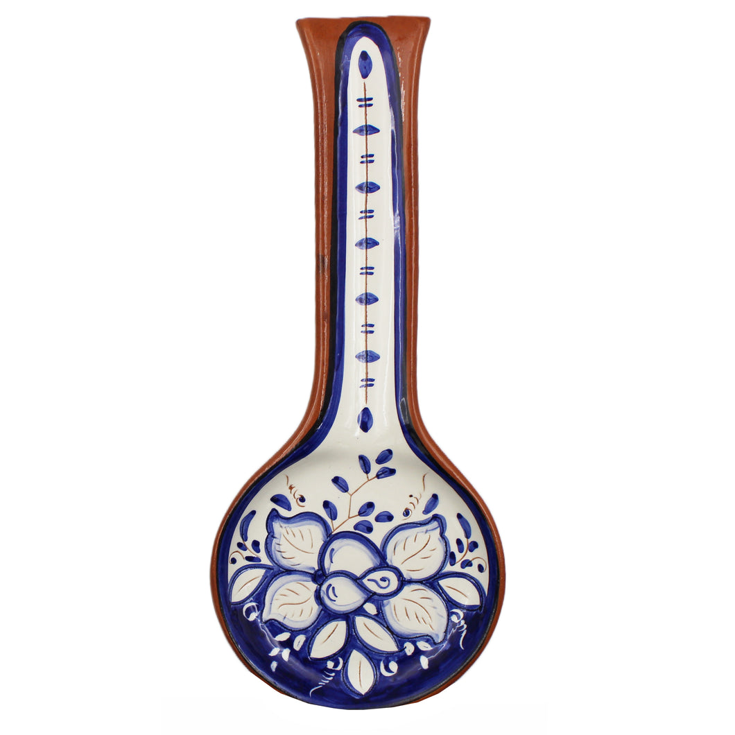 Hand-painted Portuguese Pottery Clay Terracotta Spoon Rest