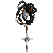Load image into Gallery viewer, Saint Benedict Made in Portugal Black Bead Rosary

