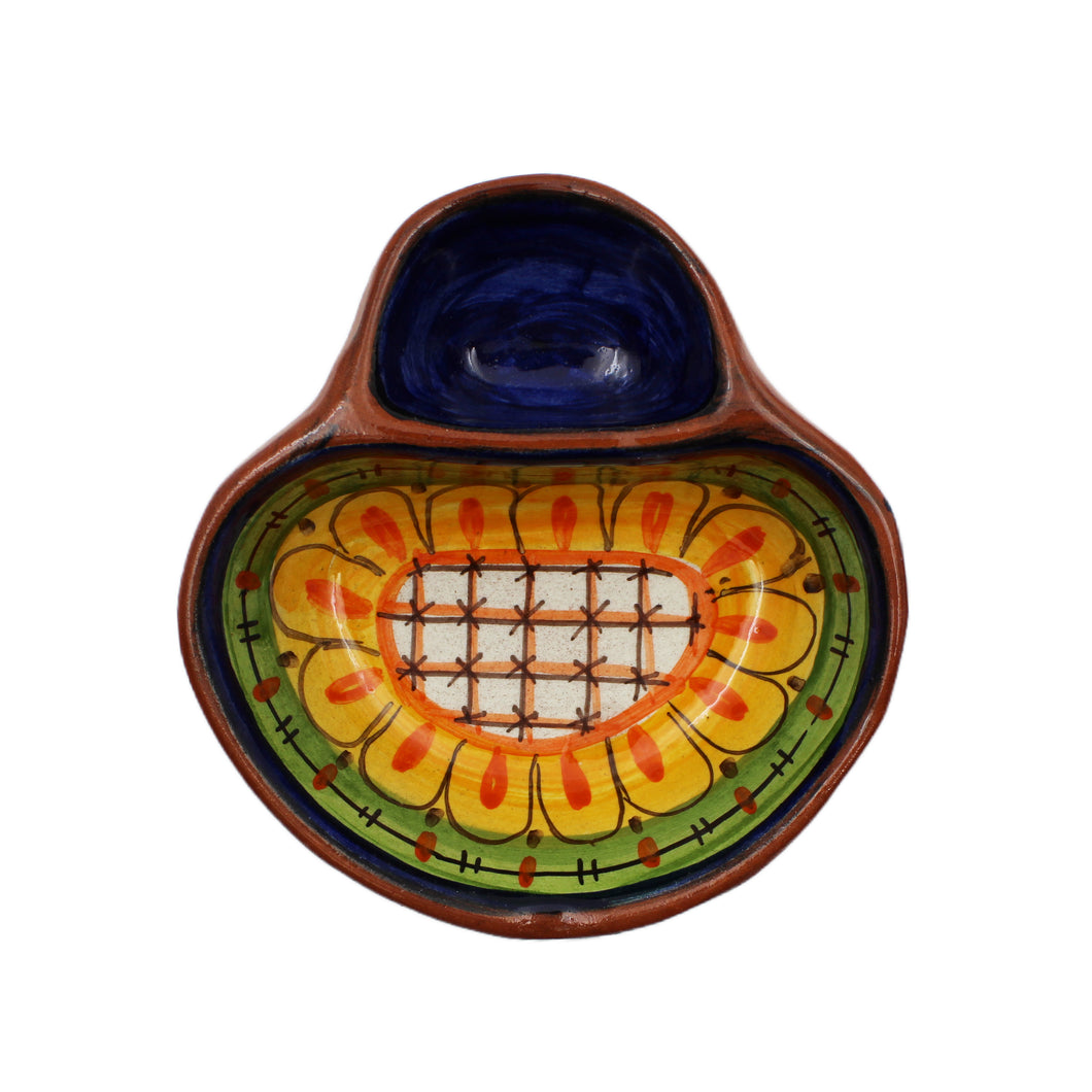 Hand-painted Portuguese Pottery Clay Terracotta Mini Colorful Olive Dish