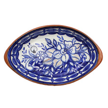 Load image into Gallery viewer, Hand-Painted Portuguese Pottery Clay Terracotta Blue Boat Platter
