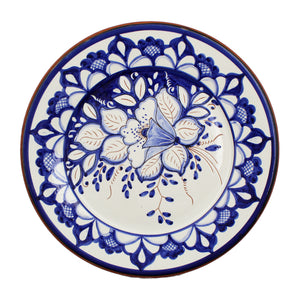 Hand-Painted Traditional Blue Floral Decorative Wall Plate