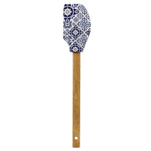 Load image into Gallery viewer, Azulejo Tile Themed Made in Portugal Silicone Wooden Spatula
