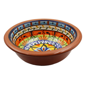 Hand-painted Portuguese Pottery Clay Terracotta Colorful Bowl