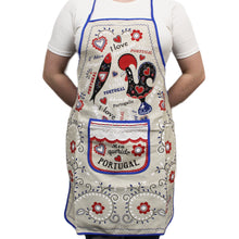 Load image into Gallery viewer, 100% Cotton Traditional Portuguese Rooster &amp; Sardine Kitchen Apron, Various Colors
