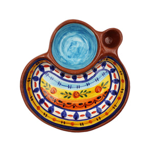Hand-painted Portuguese Pottery Clay Terracotta Olive Dish