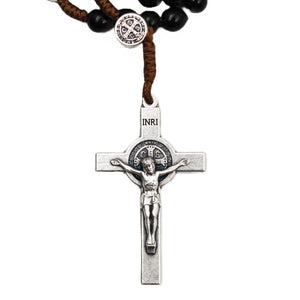 Saint Benedict Made in Portugal Black Bead Rosary