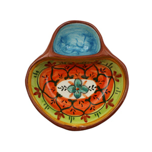 Hand-painted Portuguese Pottery Clay Terracotta Mini Colorful Olive Dish