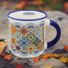 Load image into Gallery viewer, Azulejo Tile Themed Multicolor Mini Campfire Coffee Mug
