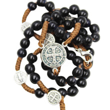 Load image into Gallery viewer, Saint Benedict Made in Portugal Black Bead Rosary

