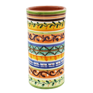 Hand-Painted Portuguese Pottery Clay Terracotta Utensil Holder