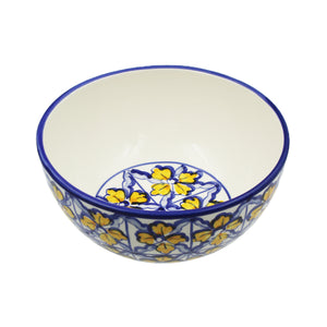 Hand-painted Decorative Ceramic Portuguese Azulejo Floral Ceramic Bowl, Set of 2