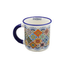 Load image into Gallery viewer, Azulejo Tile Themed Multicolor Mini Campfire Coffee Mug
