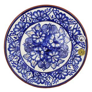 Hand-painted Portuguese Pottery Clay Terracotta Dinner Plate