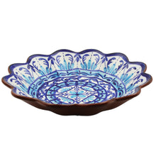 Load image into Gallery viewer, Hand-Painted Portuguese Pottery Clay Terracotta Light Blue Salad Bowl
