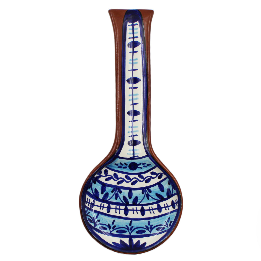 Hand-painted Portuguese Pottery Clay Terracotta Spoon Rest