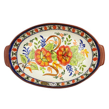 Load image into Gallery viewer, Hand-painted Portuguese Pottery Clay Terracotta Oval Roaster
