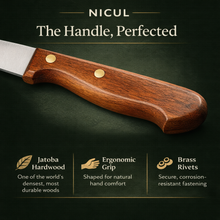 Load image into Gallery viewer, Nicul Portuguese Stainless Steel Paring &amp; Utility Knife – Wooden Handle, Multiple Sizes
