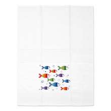Load image into Gallery viewer, Portuguese Embroidered Cotton Tea Towels – Set of 2, 100% Cotton (28" x 20.5") - Colorful Fish

