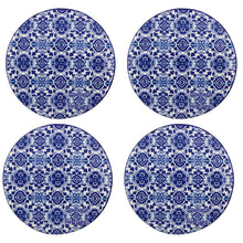 Load image into Gallery viewer, Traditional Blue Tile Azulejo Ceramic Coasters with Cork Bottom, Set of 4
